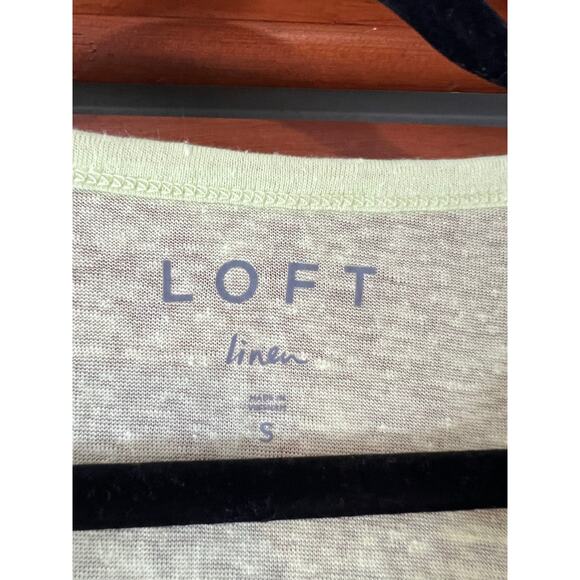 LOFT Women's Linen Pocket Tee Lightweight Short Sleeve Lime Yellow Green Size S - Picture 6 of 10